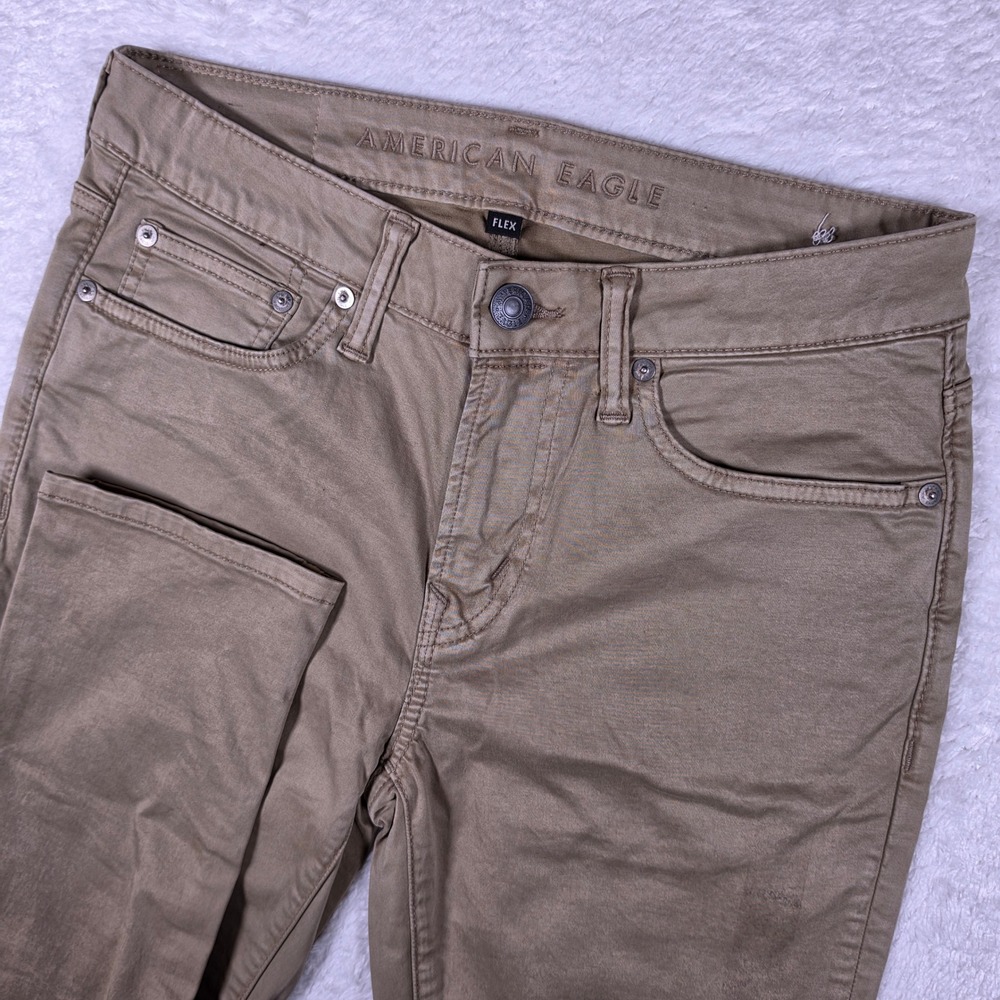 NEW American Eagle Skinny Flex Men 28x28 Beige Stretch 5-Pocket Pants 6938224235